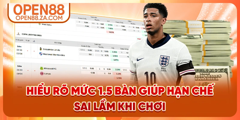 Hiểu rõ mức 1.5 bàn giúp hạn chế sai lầm khi chơi