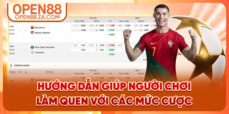 Hướng dẫn giúp người chơi làm quen với các mức cược