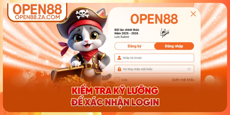 Kiểm tra kỹ lưỡng để xác nhận login